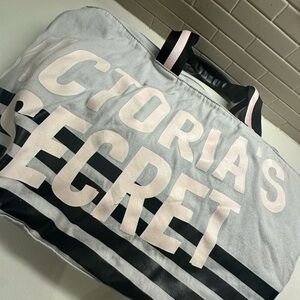 Victoria's Secret Gray and Pink Logo Tote